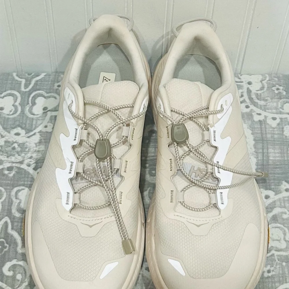 Hoka White and Tan Running Shoes - Picture 2 of 4